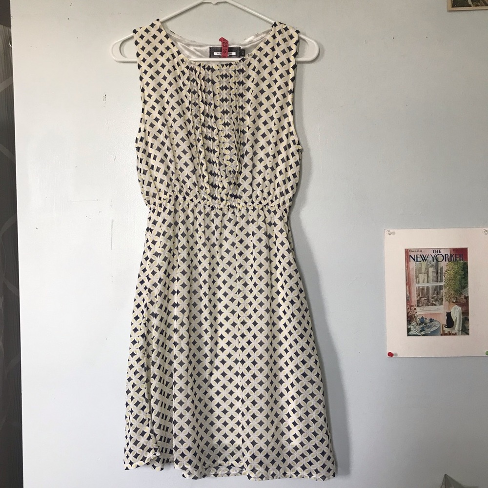 Yellow & Blue Geometric Pattern Dress